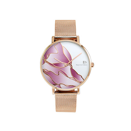 นาฬิกาดีไซเนอร์ - Galaxy Designer-Pink and White Pearly Pattern